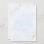 銀河系ブルー金ゴールドアウタースペース第1誕生日 招待状 (裏面)