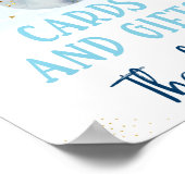 銀河系ブルー金ゴールドカード&ギフト誕生日標識 ポスター (角)