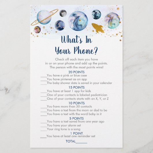 銀河系ブルー金ゴールド宇宙あなたの電話ゲームの内容 (正面)