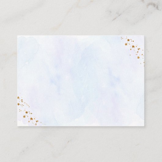 銀河系ブルー金ゴールド宇宙ベビーシャワー予約リクエスト エンクロージャーカード (裏面)