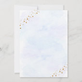 銀河系ブルー金ゴールド宇宙誕生日タイムカプセルカード 招待状 (裏面)