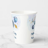  銀河系プラネッツ宇宙ブルー金ゴールド誕生日 紙コップ (左)