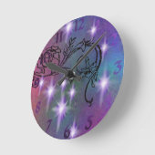 銀河系プリントウォールクロック ラウンド壁時計 (傾斜)