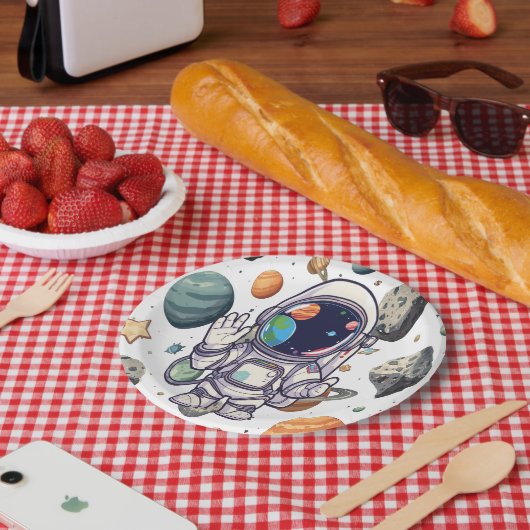 銀河系プレートセット – おもしろい外部空間デザイン ペーパープレート (ピクニック)