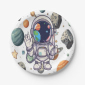 銀河系プレートセット – おもしろい外部空間デザイン ペーパープレート (正面)