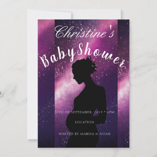 銀河系ベビーシャワー 招待状 (正面)