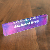 銀河系ペイントスプラッター効果 デスクネームプレート (側面)