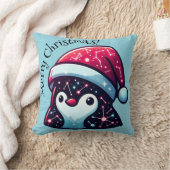 銀河系ペンギン装飾用クッション | コズミックホームデコール クッション (ブランケット)