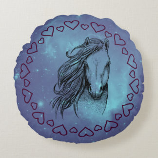 銀河系ホース&ハート ラウンドクッション