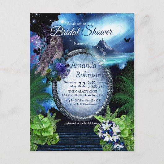 銀河系ポータルブライダルシャワー ポストカード (正面)