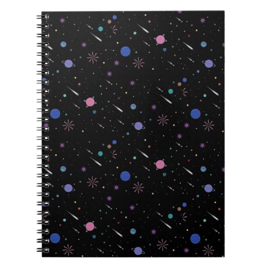 銀河系ムーンスターズ、夜空、天文学 ノートブック (正面)