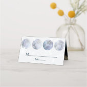 銀河系ムーンブルー金ゴールドスター結婚ズ プレイスカード (正面)