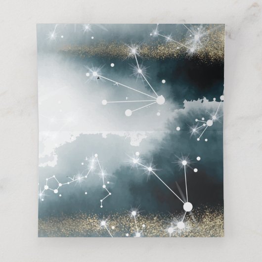 銀河系ムーンブルー金ゴールドスター結婚ズ プレイスカード (内部開封)