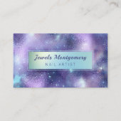 銀河系モダンティール(緑がかった色)ラヴァンドルフォイル 名刺 (正面)