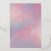 銀河系モダンバラ金ゴールドバルミツワー箔招待 箔招待状 (裏面)