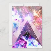 銀河系モダン宇宙お尻結婚式招待状 招待状 (裏面)