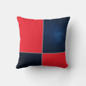 銀河系モダン宇宙レッドネイビーパーソナライズされた クッション (裏面)