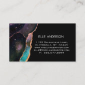 銀河系モダンAgate エレガント Makapティール(緑がかった色)Ruby 名刺 (裏面)