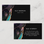 銀河系モダンAgate エレガント Makapティール(緑がかった色)Ruby 名刺 (正面/裏面)