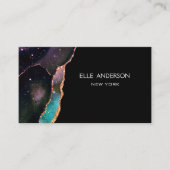 銀河系モダンAgate エレガント Makapティール（緑がかった色）Ruby 名刺 (正面)