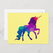 銀河系ユニコーンの空の色の青と紫, Z ポストカード (正面/裏面)