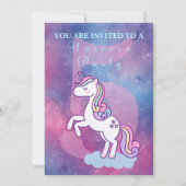 銀河系ユニコーンマジカルスター誕生日パーティー 招待状 (裏面)