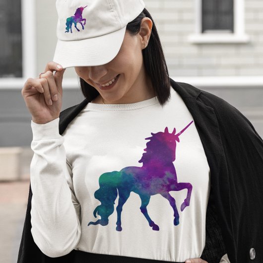 銀河系ユニコーン空の色の青と紫， ZKOA Tシャツ