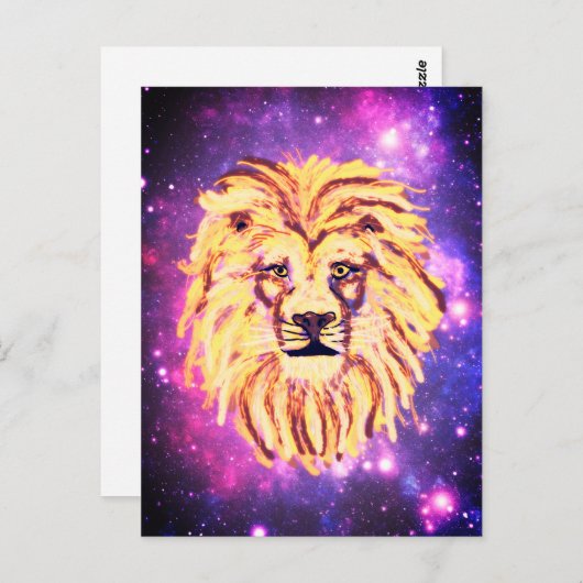 銀河系ライオンズザスターズ宇宙おもしろいファミリーキッズ ポストカード (正面/裏面)