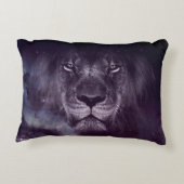 銀河系ライオン顔アート壁紙 アクセントクッション (裏面)