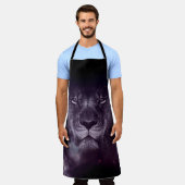 銀河系ライオン顔アート壁紙 エプロン (着用した状態)