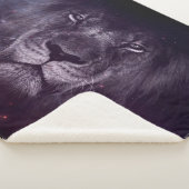 銀河系ライオン顔アート壁紙 シェルパブランケット (3/4)