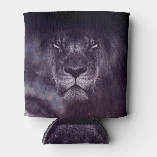 銀河系ライオン顔アート壁紙 缶クーラー (正面)