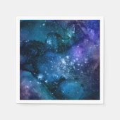 銀河系ラバーズスターリー宇宙ブルースカイホワイトスパークルズ スタンダードカクテルナプキン (正面)