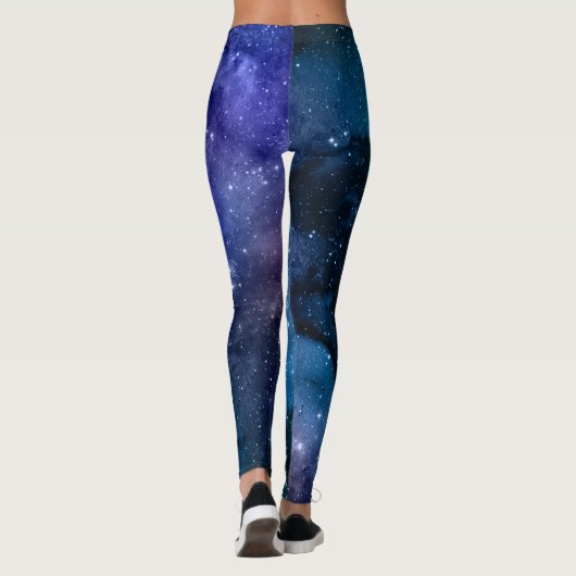 銀河系ラバーズスターリー宇宙ブルースカイホワイトスパークルズ レギンス (裏面)