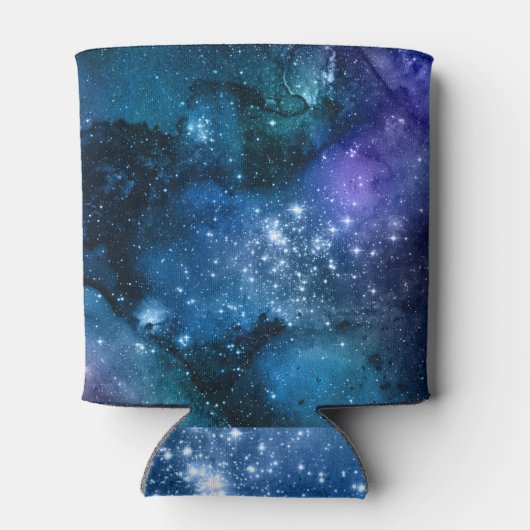 銀河系ラバーズスターリー宇宙ブルースカイホワイトスパークルズ 缶クーラー (裏面)