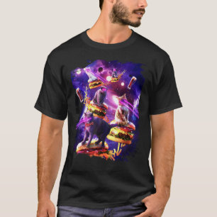 銀河系レーザーキャットオンバーガー – 宇宙チーズバーガーCa Tシャツ