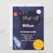 銀河系ロケットテーマ 子供へ 招待状 (正面)