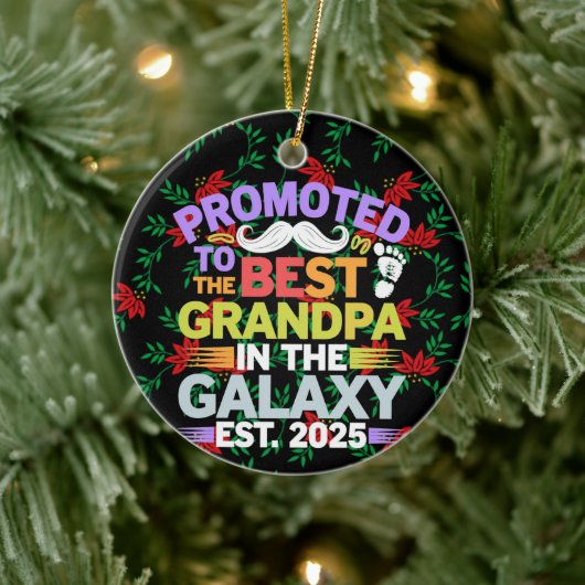 銀河系ヴィンテージで最高のおじいちゃんに昇進 セラミックオーナメント (ツリー)