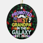 銀河系ヴィンテージで最高のおじいちゃんに昇進 セラミックオーナメント (左)