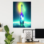 銀河系内のボトル | AIアートポスター ポスター (ホームオフィス)