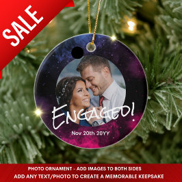 銀河系写真クリスマスデコミニマルレーションモダン セラミックオーナメント