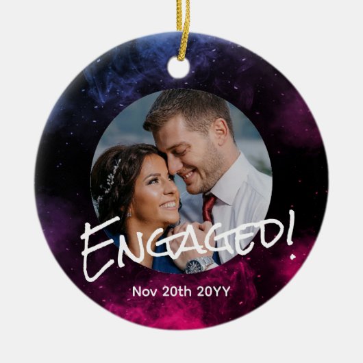 銀河系写真クリスマスデコミニマルレーションモダン セラミックオーナメント (正面)