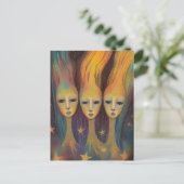 銀河系外エネルギー生命体 光の存在 星々の存在 ポストカード (スタンド正面)