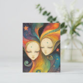 銀河系外エネルギー生命体 光の存在 星 ポストカード (スタンド正面)