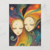 銀河系外エネルギー生命体 光の存在 星 ポストカード (正面)