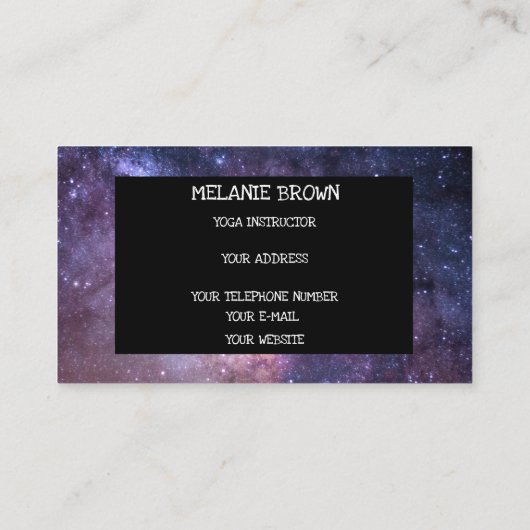 銀河系外側宇宙ヒップスターパターンスターズニューエイジ 名刺 (裏面)