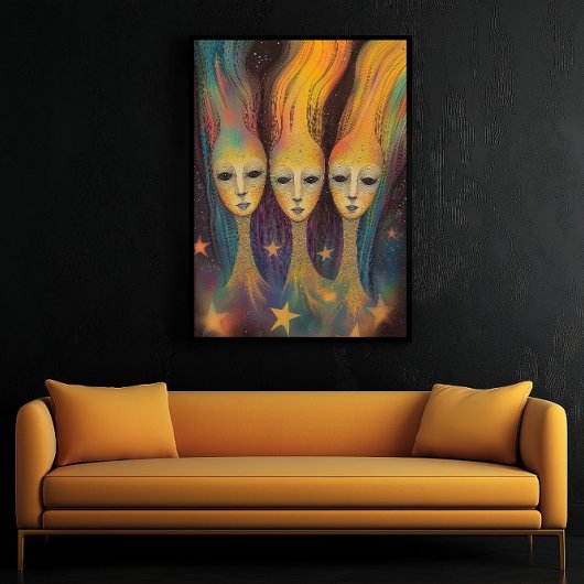 銀河系外惑星エネルギーの存在の光の実体の星 ポスター