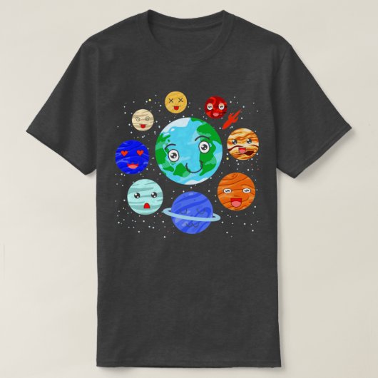 銀河系天文学宇宙科学太陽のシステムかわいいP Tシャツ (デザイン正面)