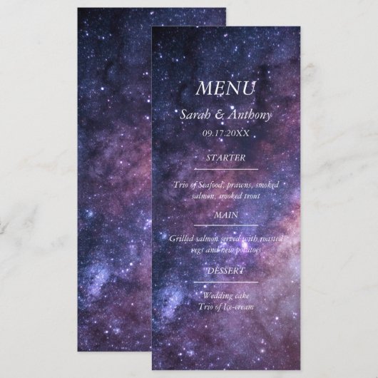 銀河系天星ナイトスカイ結婚ズフード メニュー (正面/裏面)