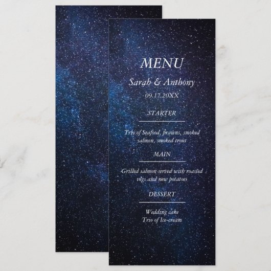 銀河系天星ナイトスカイ結婚ズフード メニュー (正面/裏面)